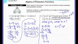 Parametrics #3 function values, eliminate parameter