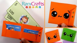How to make a paper WALLET - cute ORIGAMI WALLET - Step by step