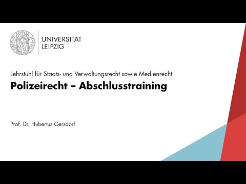 Polizeirecht – Abschlusstraining