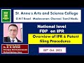 Dr m m betkar   principal shri kumarswami m ausa  speech on   patent filing procedures