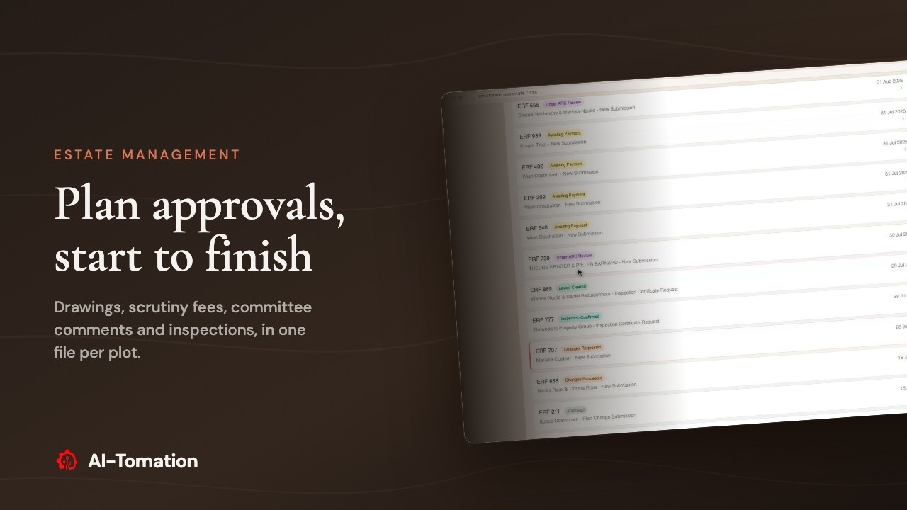 Estate Architectural Review and Payments walkthrough