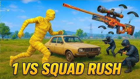 pubg mobile gameplay | 🔥 1 vs 4 Full Squad Rush | M416 + AWM Power | ममी सूट वाला खतरा!