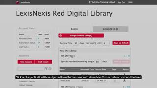 Viewing Which User has a Publication on Loan in Lexis Red