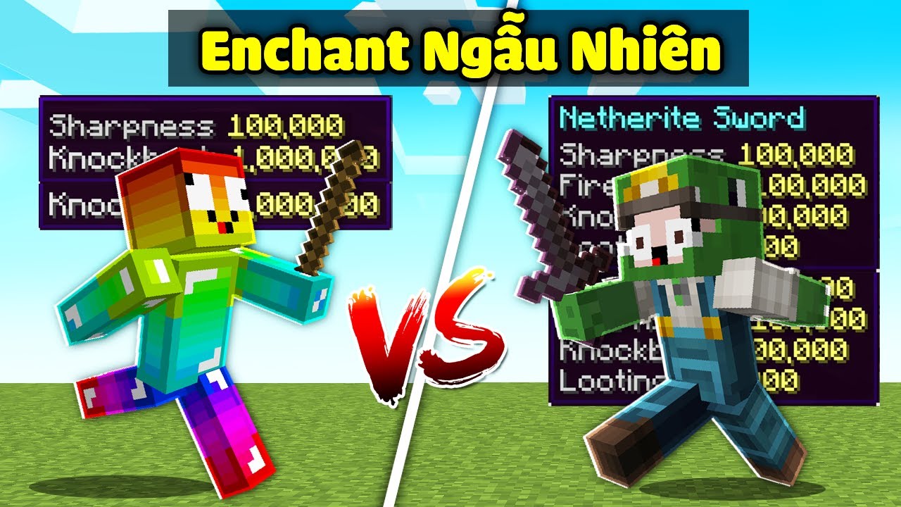 Minecraft Bedwars, Nhưng Tất Cả Mọi thứ Sẽ Được Phù Phép Ngẫu Nhiên Siêu Vip *KHANGG 1vs3 Noob Team
