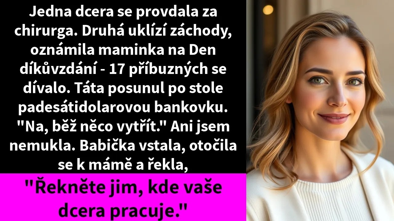 Na Den díkůvzdání mi otec před sedmnácti příbuznými podal padesát dolarů a řekl: „Na, běž něco vytřít.“ Všichni se smáli. Jen já jsem věděla, že tenhle okamžik navždy změní všechno. Ale ještě jsem...