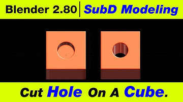 Cut Hole On A Cube SubD Hard Surface Modeling - Blender 2.80