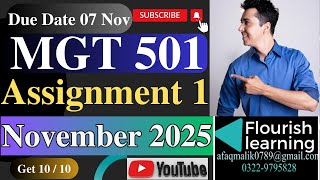 MGT501 Assignment 1 Solution 2025/ MGT501 Assignment 1 2025/ MGT501 Assignment 1 Solution Fall 2025
