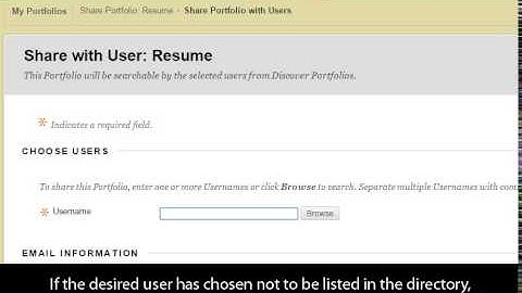 Sharing Portfolios in Blackboard
