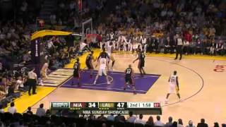 Kobe bryant scores 33 points in the lakers' 93- 83 win over heat los
angeles.