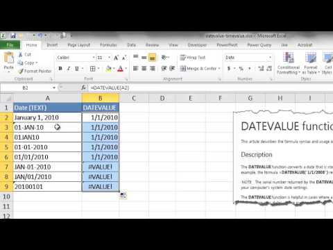 Use the DATEVALUE and TIMEVALUE Functions