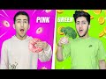 Pink vs green food challenge 