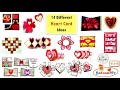 🧡हृदय कार्ड | 14 Different Heart Card ideas | 5 Minute Paper Craft Ideas || BeKreatiWe :)