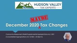 December 2020 Tax Law Changes (Maybe)