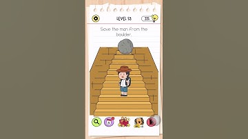 Brain Test All Star Level 53 Answer | Save the man from the boulder