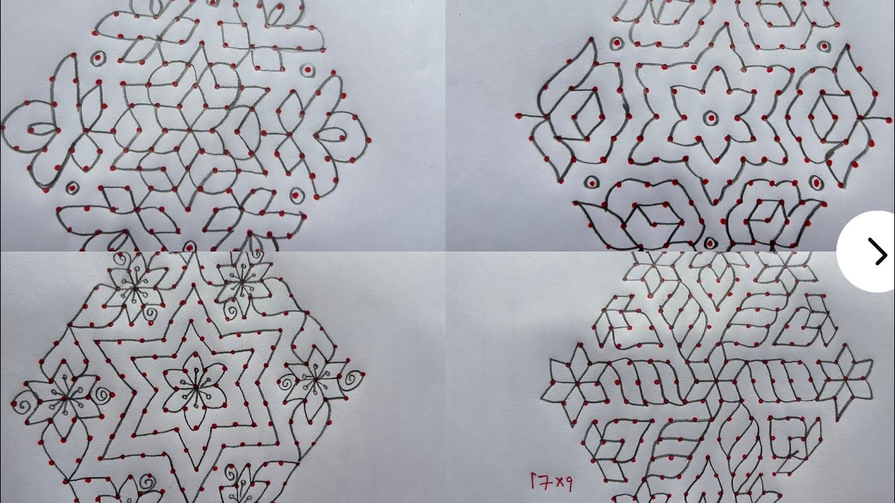 15x8dots festive rangoli easy to learn beginners l easy rangoli to learn beginners #muggulu #art 