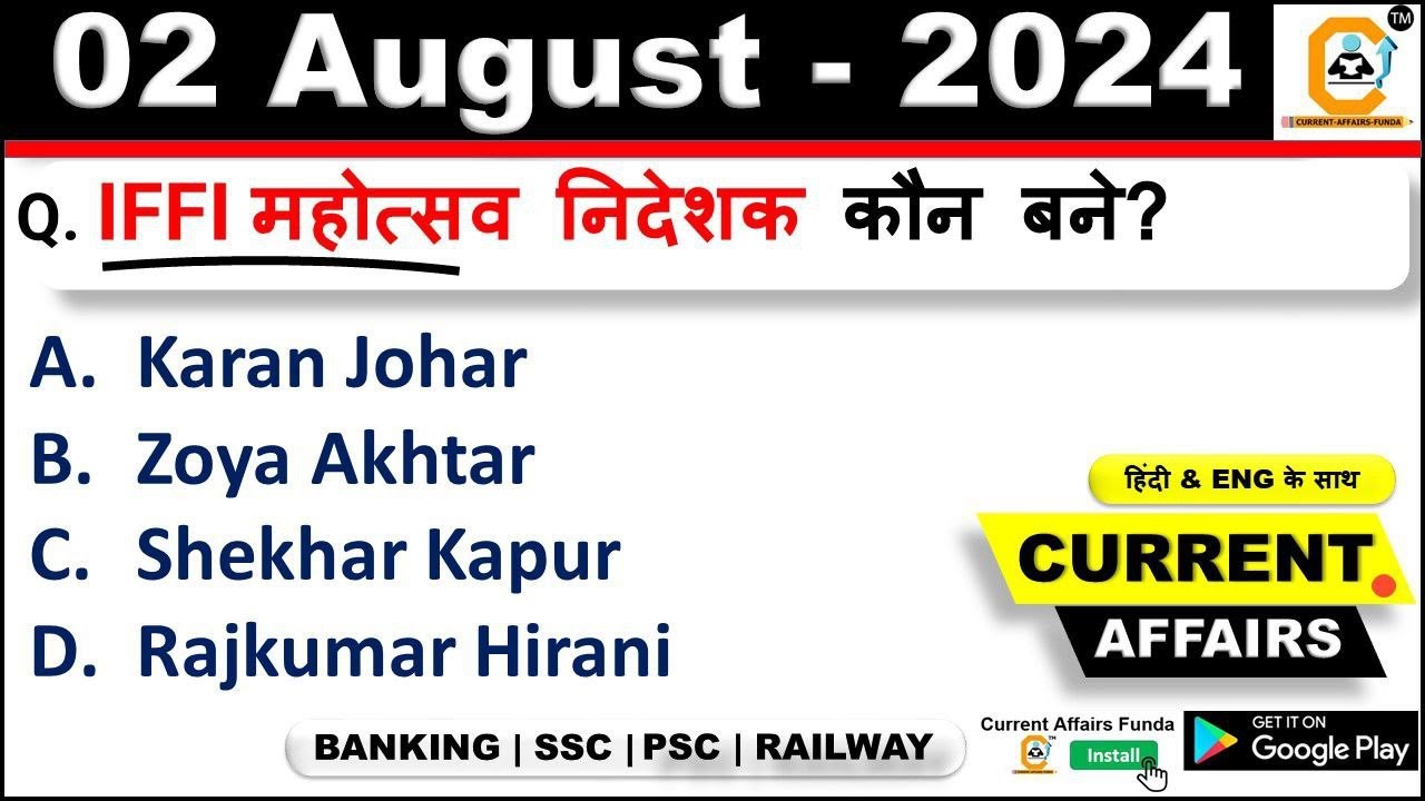 2 August Current Affairs 2024 | Daily Current Affairs | Today Current ...