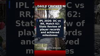 🏏 IPL 2026: DC vs RR, Match 62: Stats Review of player... #shorts #cricket