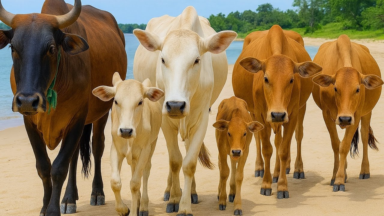 Video of Thousands of Tame Cows Roaming the Streets - Funny Cows, Cows, Dancing Cows, Cow Sounds. 1