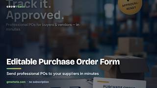 Editable Purchase Order Form for Small Business | Printable PO Generator Template screenshot 4