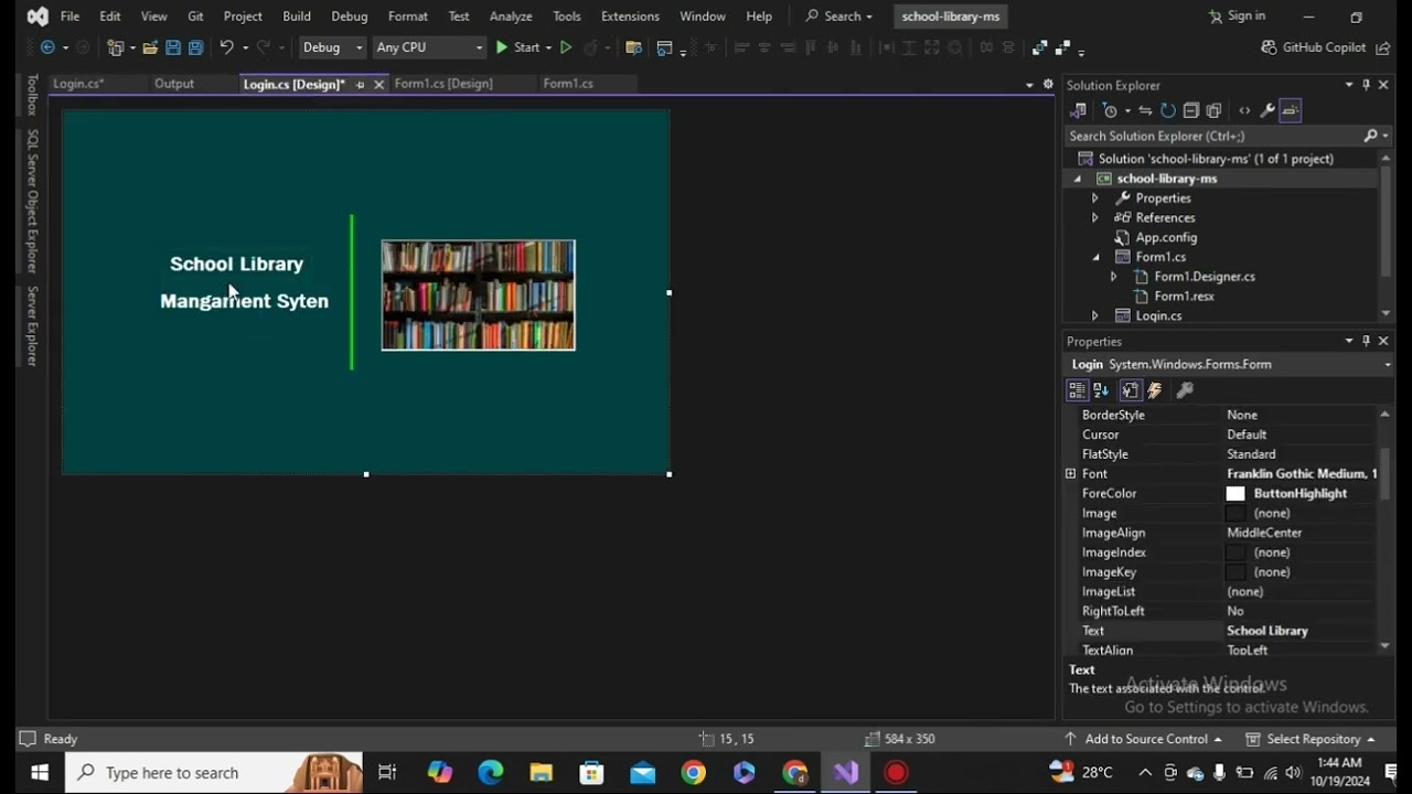 Library Management System C# .Net winforms | sql server | dotNet c#