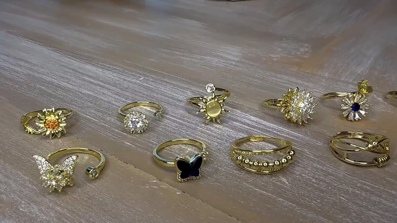 Набор из 10 колец-спиннеров FUTURESHAN для снятия стресса | Регулируемые кольца-спиннеры