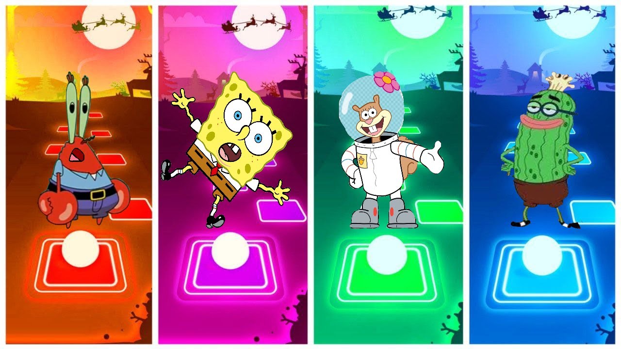 Sandy Cheeks Exe 🆚 Plankton Exe 🆚 Spongebob Exe 🆚 Spongebob 🎶 Tiles Hop Rush