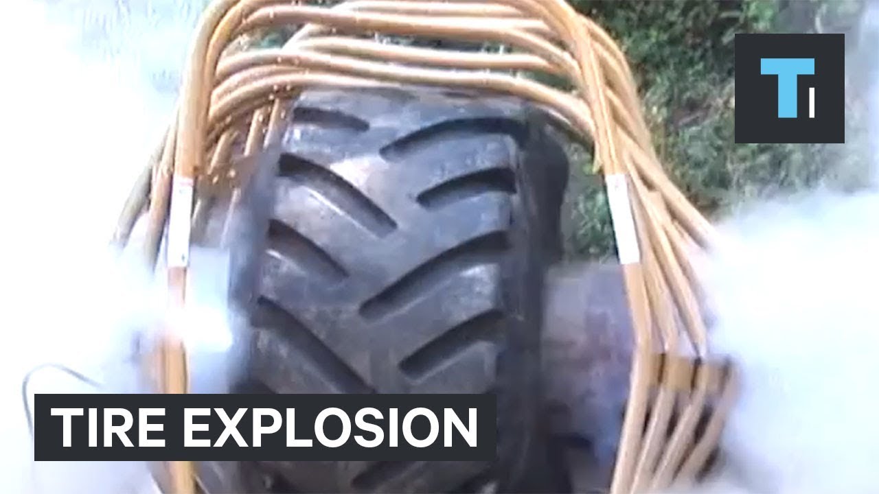 These tire blowouts are so dangerous they have to be kept in a cage