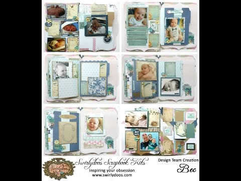 Baby Book Tutorial using the Swirlydoos March Kit Indigo Dreams
