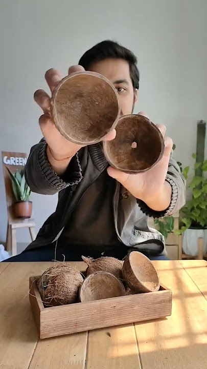 Cara mudah membuat mangkuk batok kelapa. #coconut #diy