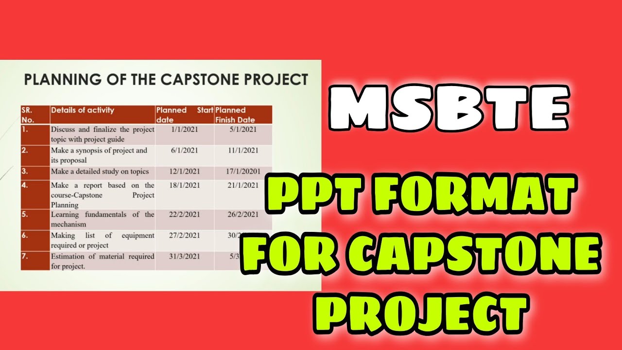 PPT FORMAT FOR CAPSTONE PROJECT - YouTube