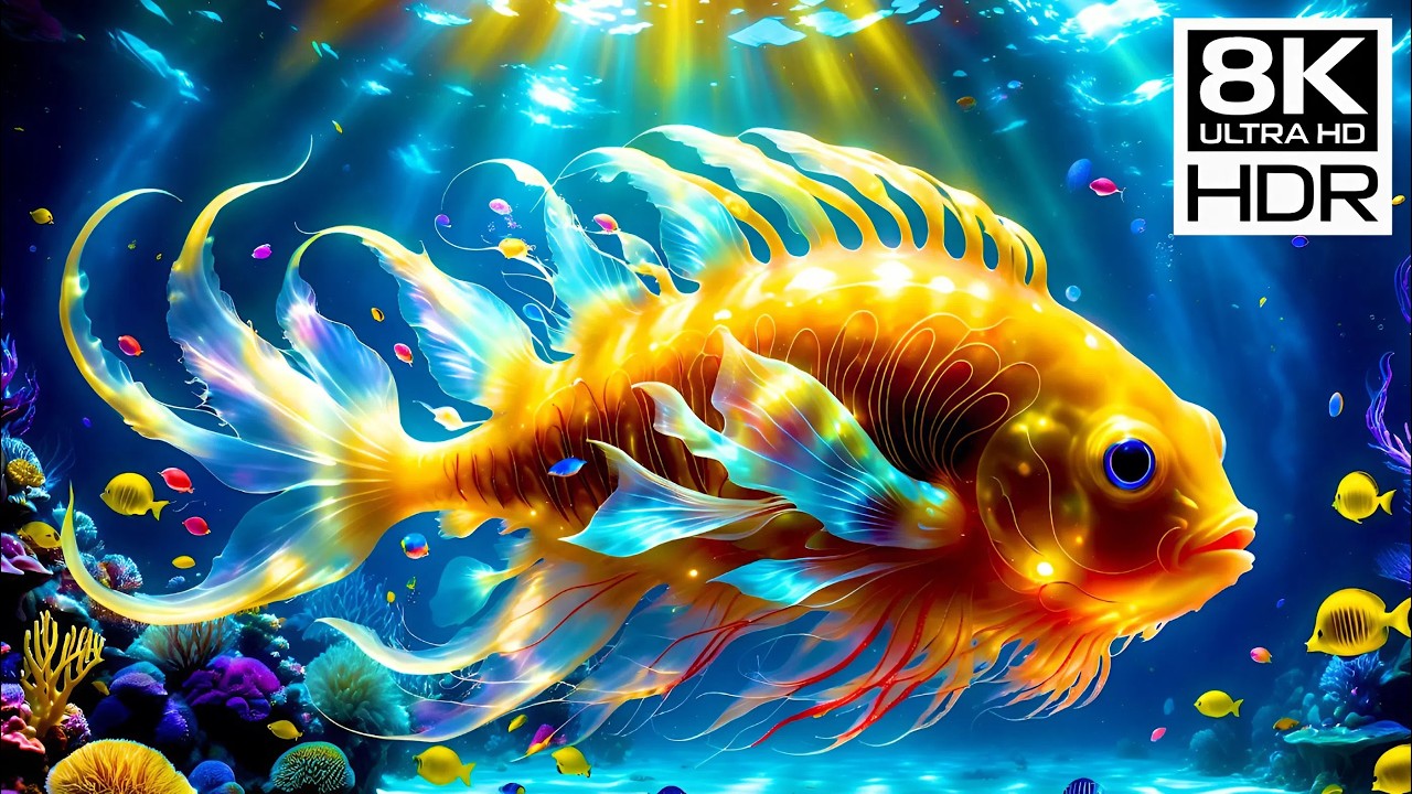 Plunge Into an Enchanting Underwater World 🐳 Explore Vibrant Marine Life in 8K Ultra HD Aquarium