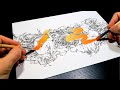 Drawing with both hands  left hand vs right hand art satisfying