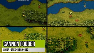CANNON FODDER Sensible AMIGA SNES MD GBC 4 on 1 SPLITSCREEN GAME COMPARED 60 FPS HD 1993 SPLIT-STEVE