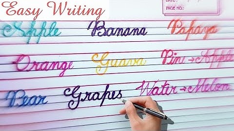 Easy Cursive Practice - Fruits Name - In Cursive Handwriting - Writing Practice Video 2022