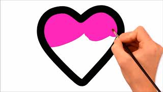 Learn how to draw and color heart coloring pages