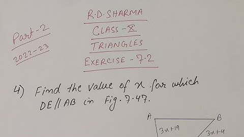 R D Sharma Class 10 Ex- 7.2  Chapter-7(TRIANGLES)  Part-2