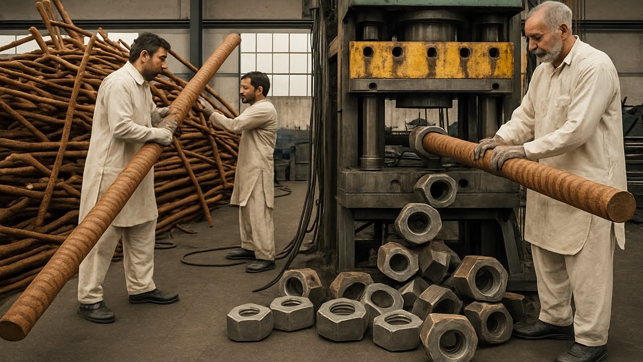 Production process of hexagon nut bolt How to Make iron Nut Bolt in