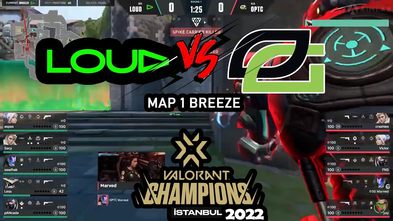 LOUD vs OpTic Gaming - VCT Champions Istanbul 2022 – Group Day 3 Map 1 Breeze