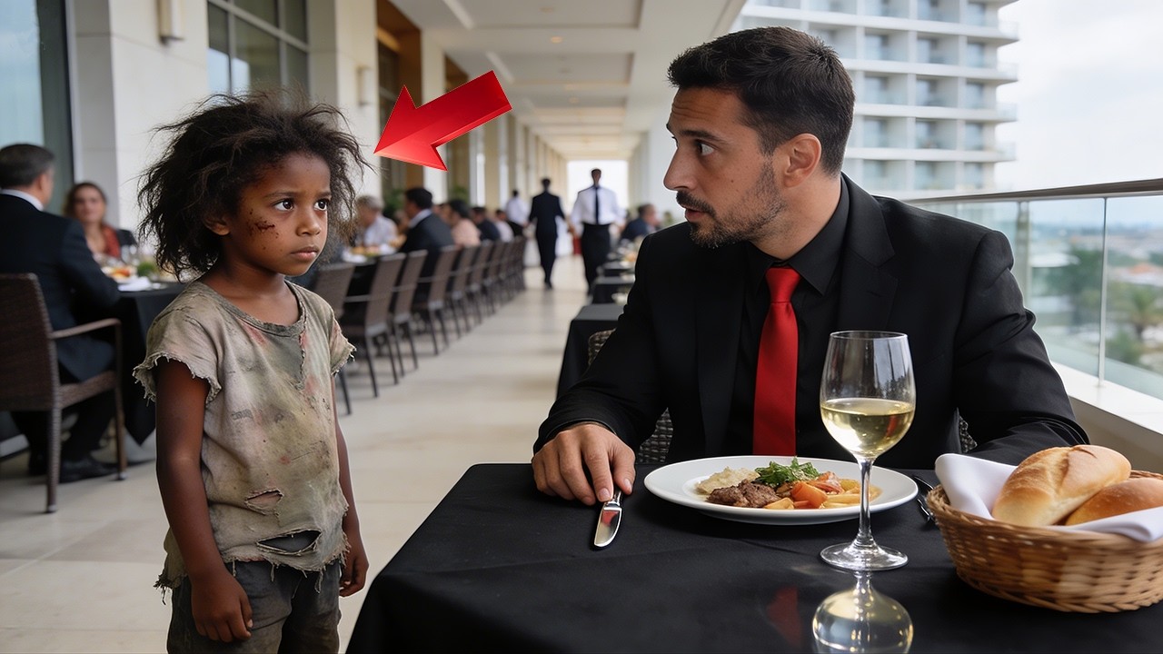 -Can I Eat with You-- The Black Girl Asked  The Billionaire's Heart Broke Hearing Her Words