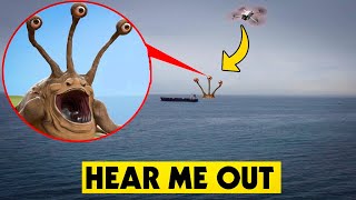 DRONE CATCHES HEAR ME OUT SEA CREATURE IN REAL LIFE!