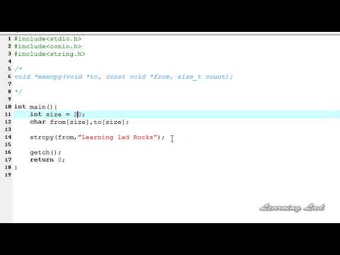 C Programming Language Video Tutorials for Beginners  90  memcpy Function 2