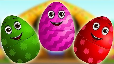 Surprise Eggs Nursery Rhymes  Old MacDonald Had A Farm  Learn Colours & Farm Animals  ChuChu TV