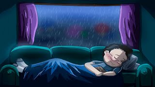 Avslappende Regn Lyder For Søvn - Regn Og Torden Utenfor Glassvinduet