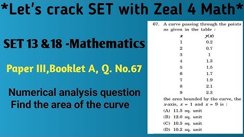 MH SET-13 &18 mathematical science,Find area bounded by the  curve.
