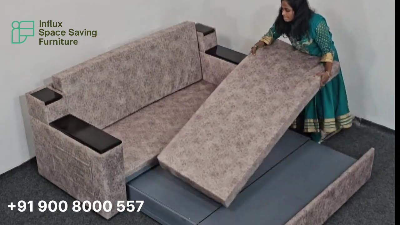 sofa cum bed 3 seater fabric model in Bangalore