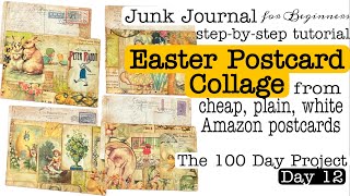 Beautiful Easter Postcards for Junk Journals or Happy Mail. Beginners Tutorial. Easy, Quick Project