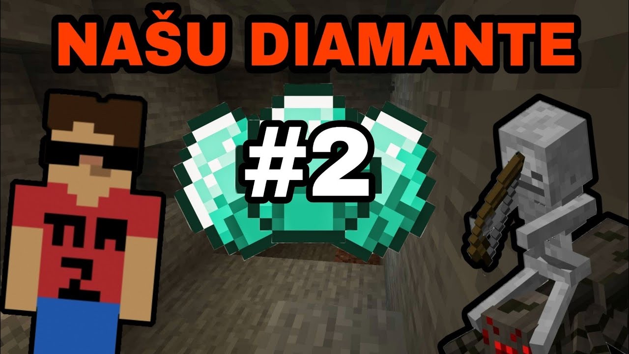 Diamantni in napad skeletonov / minecraft #2 [SLO]