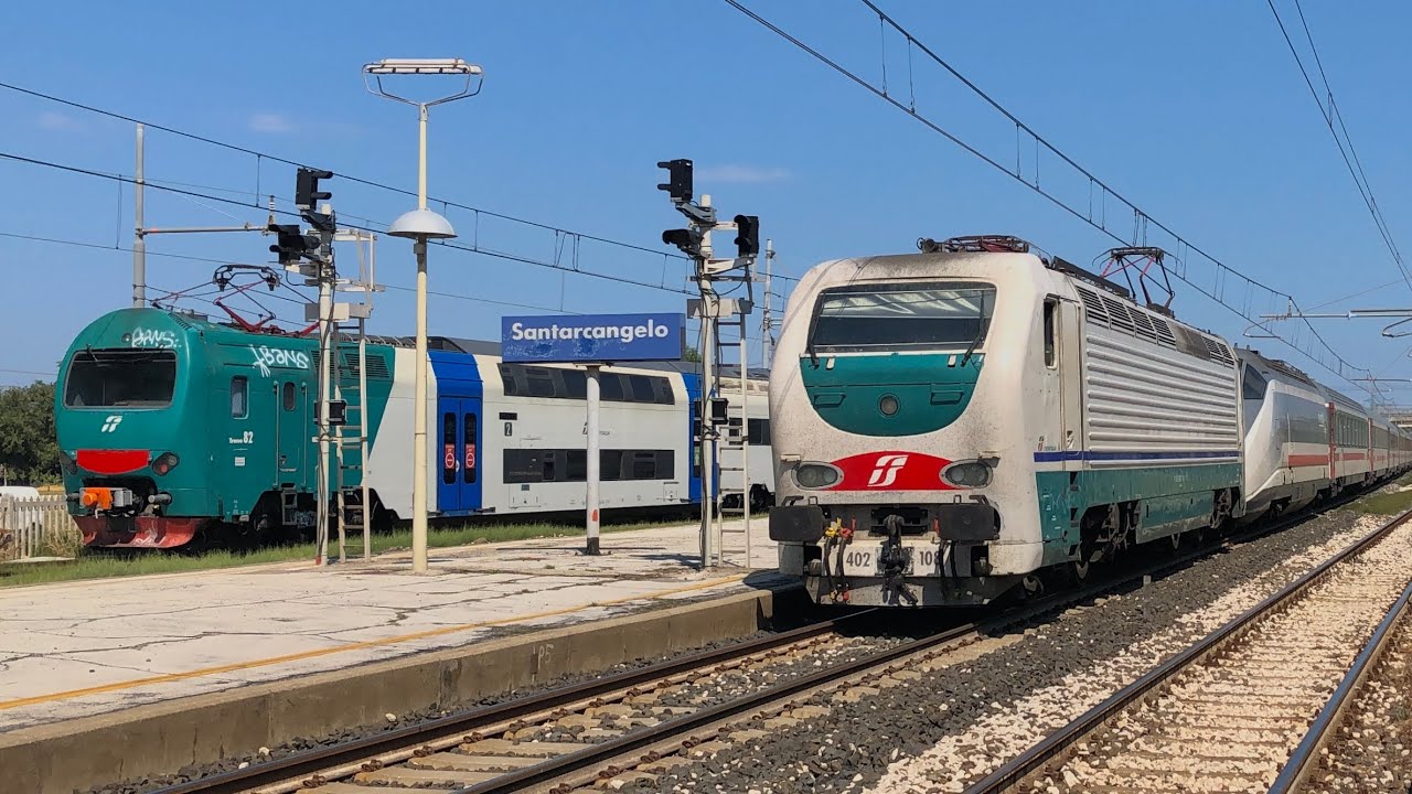 TRENI IN TRANSITO TRA LE STAZIONI DI RIMINI E SANTARCANGELO! RECUPERI, TAF & CARAVAGGIO!