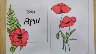 رسم زهرة جمیلة،رسم الزهور،،Draw a spring flower،draw a rose