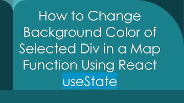 How to Change Background Color of Selected Div in a Map Function Using React useState